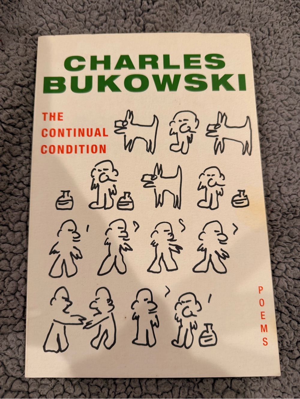 Harper Charles Bukowski Poetry Book — White with Green and Orange Text